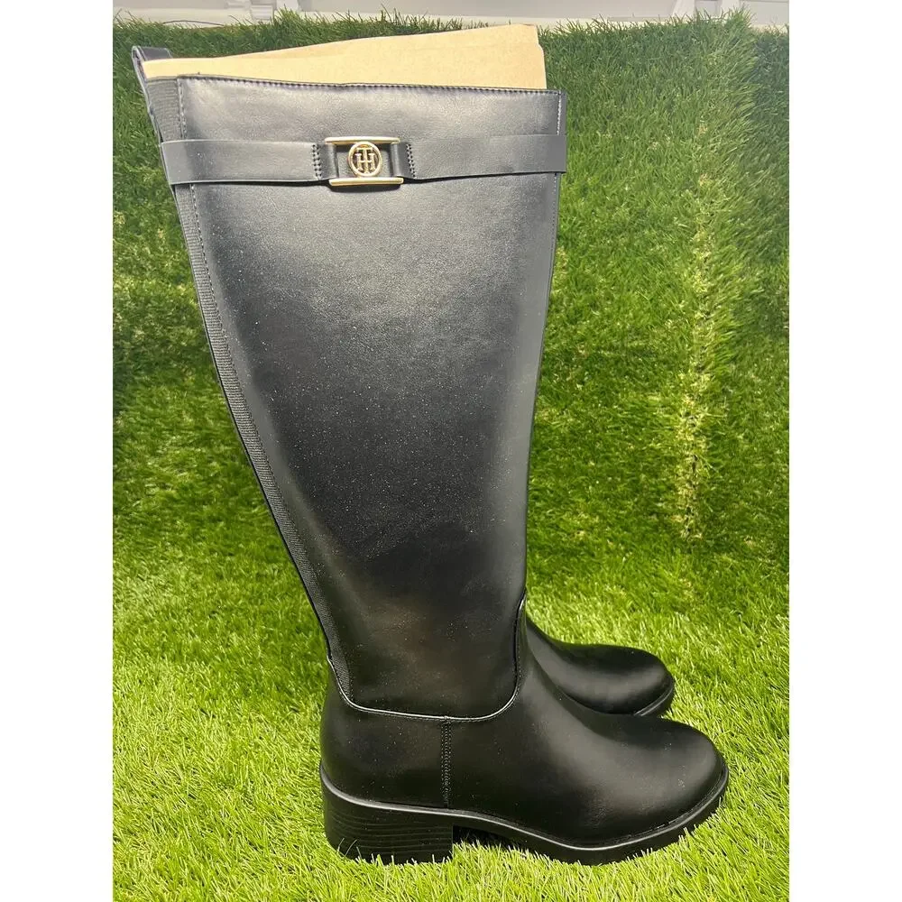 Tommy Hilfiger Women's 9M Iviann Black Tall Boots